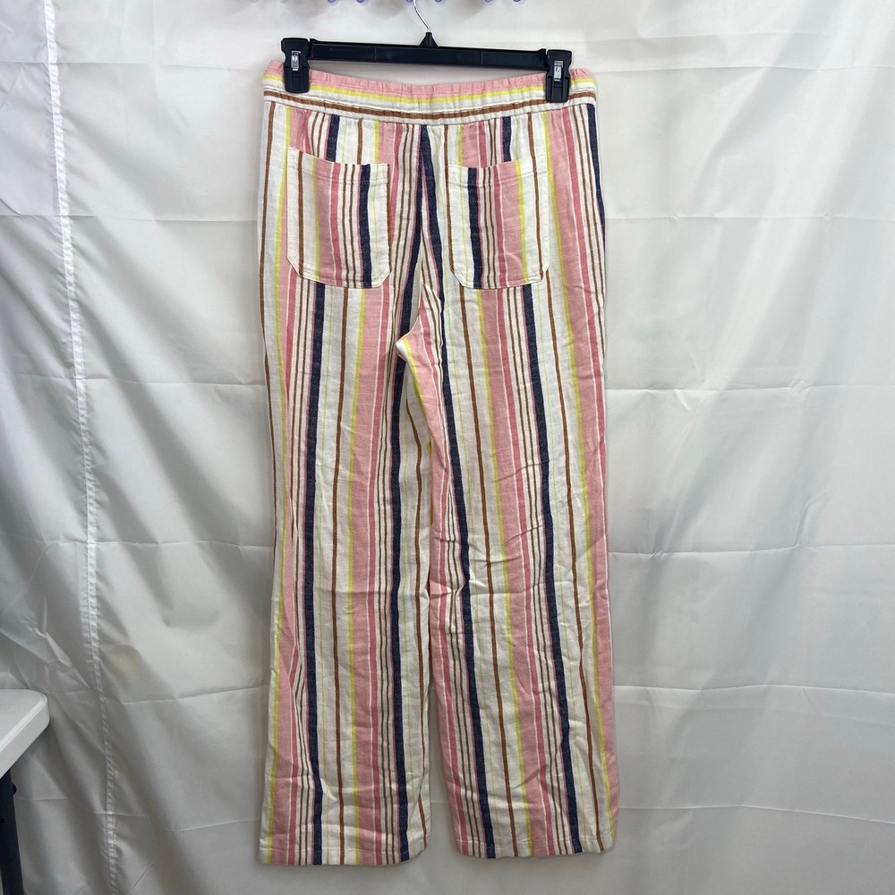 NEW Old Navy women's linen blend striped pull on drawstring pocket pants casual - Picture 5 of 8